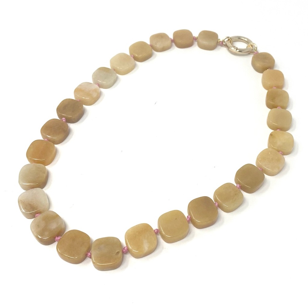 New Free People Stone Circle Necklace Gold Clasp Orange Tan